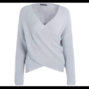 Cream cross over front sweater